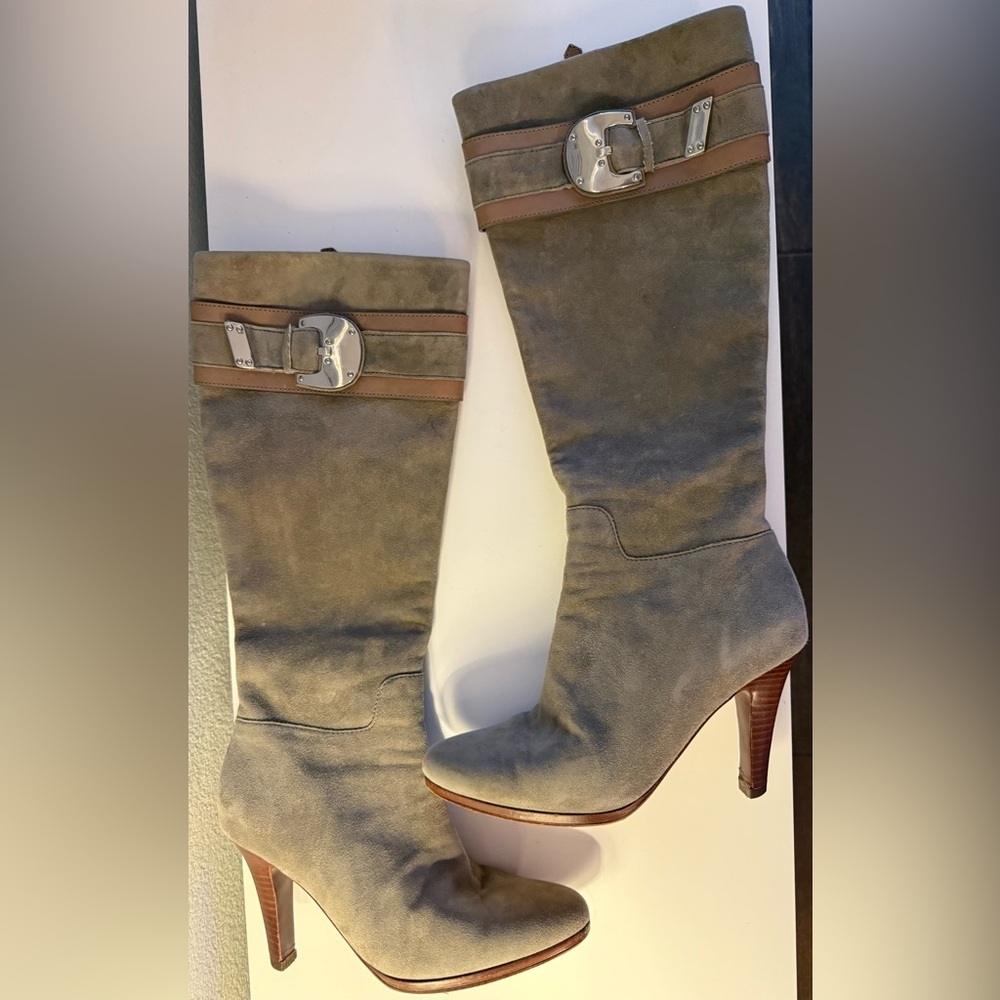 COLE HAAN x Nike Air Grey Suede Tall Heeled Boots / Womens Size 6.5B